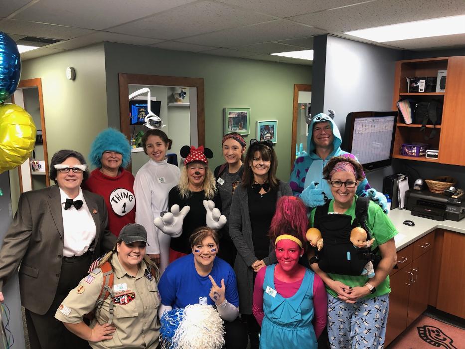 Jerger Pediatric Dentistry Staff dressed for Halloween | Decatur IL Children's Dentist Office