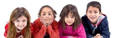 Kids pose for a photo after brushing their teeth in Decatur, IL